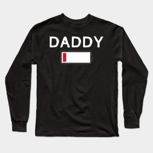 Funny Family Matching Shirt Set Daddy Battery Life T-shirt Long Sleeve T-Shirt